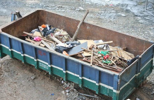 Professionals assessing a cluttered room for hoarder clearance