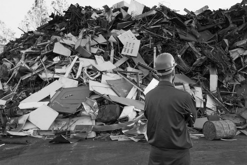 Professional hoarder clearance team at work in a Bermondsey home