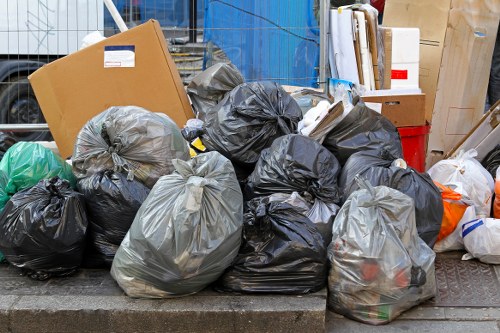 Recycling center handling collected materials