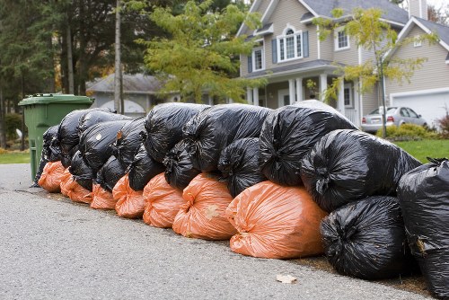 Professional hoarder clearance team working in a St Johns residence