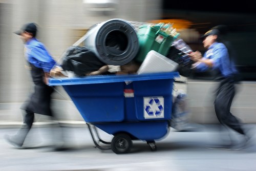 Professional team removing excessive items during hoarder clearance