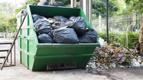 Before and after images of a cleared and organized space